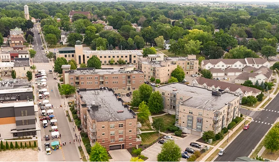 Residential area in Sun Prairie, Wisconsin